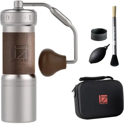 1Zpresso K-Ultra Manual Coffee Grinder Silver with Carrying Case, Assembly Consistency Grind