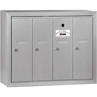 Aluminum 3504ASU Surface Mounted Vertical Mailbox with 4 Doors and USPS Access mailing box