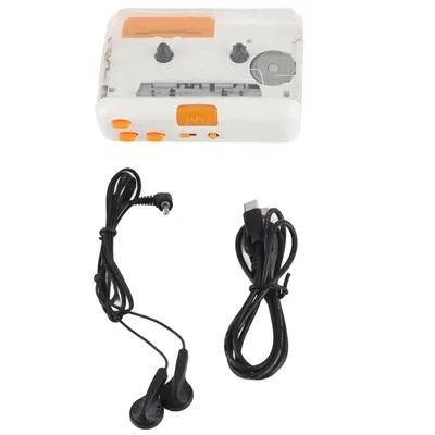 Portable USB Cassette Converter MP3 Player with Earphones - Music Tape Playback for pc