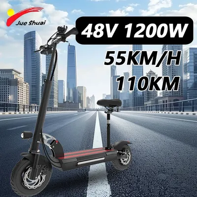 1200W Rear Motor Foldable Electric Scooter for Adults 55KM/H Max Speed Trottinettes électriques