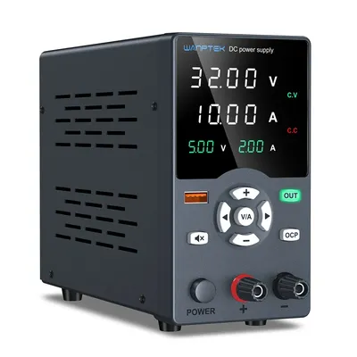 Wanptek Lab DC Power Supply Adjustable USB Digit Display 30V 10A Voltage Regulator Metal anodizing