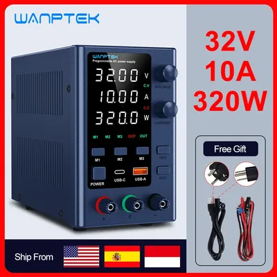 Wanptek Adjustable DC Power Supply 30V 10A LED Lab Bench Power Source Stabilized Switch Power Supply