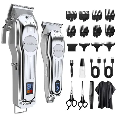 Sejoy Professional Combo Kits Hair Clipper Electric Hair Trimmer Set For Men Rechargeable Cordless