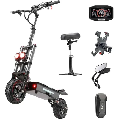 11Inch Electric Scooter with Seat for Adul Dual Motors 6000W up to 50 MPH 60 Miles Foldable Sports