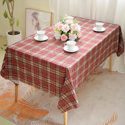 Velvet Plaid Tablecloths,Reusable Smooth Table Cover for Christmas Outdoor Picnic Dining