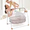 Electric Cradle Khaki Luxury Edition Battery Free Baby Furniture with Remote Control and Timer