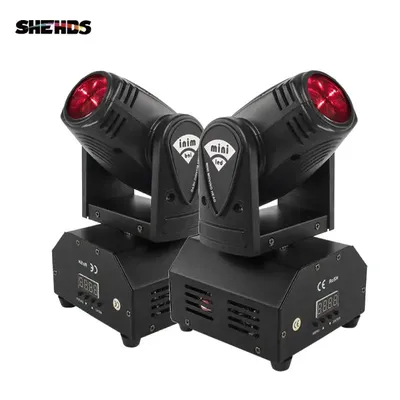 SHEHDS Mini LED Spot Beam 10W Moving Head Light DMX512 Strobe For Home Disco Bar Stage Wedding Show