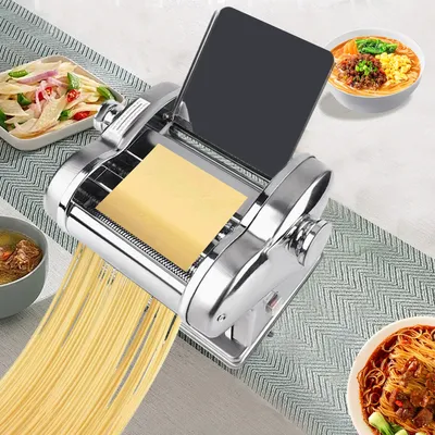 Automatic Noodle Press Machine with 6 Adjustments Tabletop Electric Pasta Maker Fresh Pasta Dough