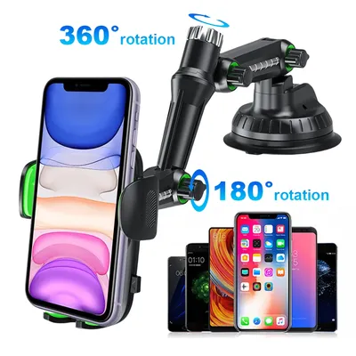 Air Vent Phone Mount Flexible Long Arm 360 Degree Rotating Phone Clip Bracket Hands Free Dashboard