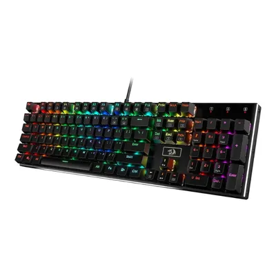 Redragon K556 RGB LED Backlit Wired 104 Keys Hot-Swap Noise Absorbing Foams Mechanical Gaming