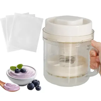 Yogurt Maker Strainer Food Filter With 3 Filter Mesh Bags Reusable Strainer Detachable And Washable