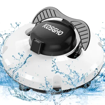 Cordless Robotic Pool Cleaner IPX8 Waterproof Dual-Motor Strong Suction Self-Parking 120Mins Runtime