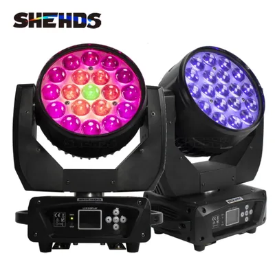 1/2pcs LED Wash 19x15W RGBW Zoom Beam Moving Head Lighting with Flight Case for DJ Disco KTV Bar