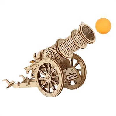 cannon Model DIY 3D Wooden Puzzle Building Block Kits Assembly Toy Birthday Gift For Kids Adult Home