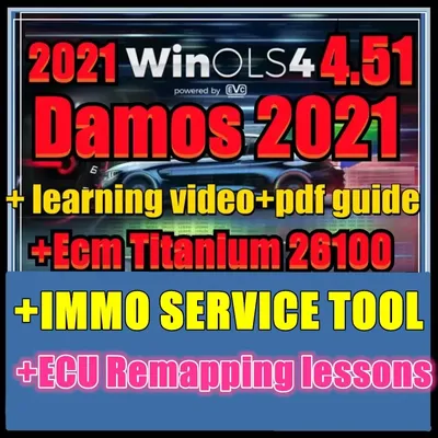 Newest WinOLS 4.51 With Plugins Vmwar +2021 Damos +ECM TITANIUM+ IMMO SERVICE Tool+ ECU Remapping