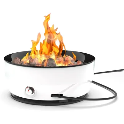 Large Outdoor Propane Gas Fire Pit for Outside, 60,000 BTU/h, 24 inch with Lid - Modern Lake Country