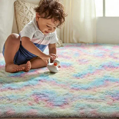 Bedroom Carpet For Children's Room Cute Girls Floor Soft Mat Living Room Decoration White Fluffy