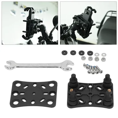 Motorcycle Mobile Phone Holder Shock Absorber Phone Bracket Buffer Black for ATV UTV