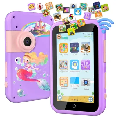 VATOS Kids Smart Phone Toy for Girls Boys Ages 3~9 Large 4" Touchscreen Cell Phone w/ Dual Cam Music