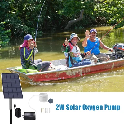 IN US 2.5W Plug-in Solar Oxygen Pump Fish Tank Oxygenator Aquarium Oxygen Aerator Air Pump Fishing