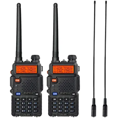 2PCS Baofeng UV-5R Radio 5W 1800mAh Battery With 771 Antenna UV5R Walkie Talkie FM VHF UHF Ham Radio