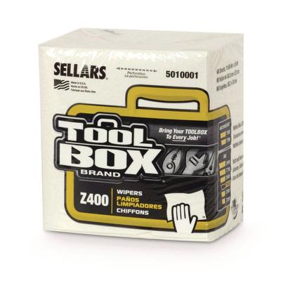 TOOLBOX Z400 Quarterfold Wipers, 1-Ply, 11.87 x 13, White, 12/Carton (SLR5010001) Case of 12 TOOLBOX® Cleaning Cloths & Wipes