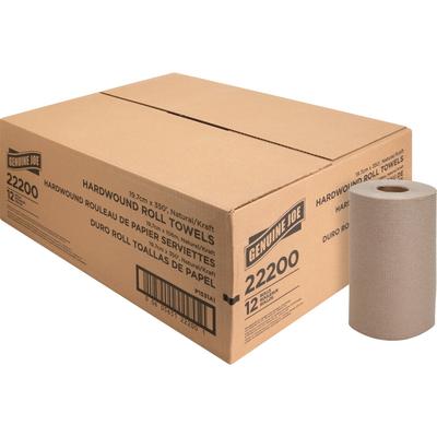 Genuine Joe 22200 Brown Bulk Hardwound Roll Paper Towels, 7 7/8" x 350' (GJO22200) Case of 12 Cleaning Towel