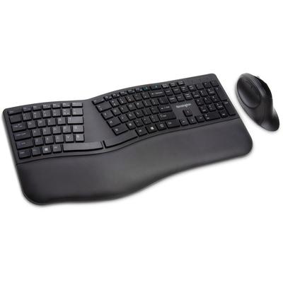 Kensington Pro Fit Ergo Wireless Keyboard/Mouse - Wireless Bluetooth/RF Wireless Bluetooth/RF - 5 Button - Compatible with Computer - 1 Pack (KMW75406