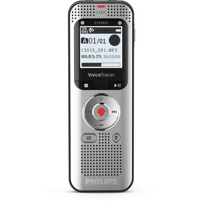 Philips Voice Tracer Audio Recorder - 8 GBSD, microSD Supported - 1.3" LCD - MP3, WAV - Headphone - 2370 HourspeaceRecording Time - Portable (PSPDVT20