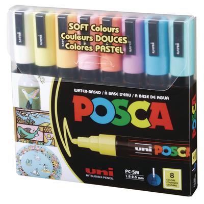 POSCA Water-Based Paint Markers, Medium Bullet Tip, 1.8 mm/2.5 mm, Assorted Colors, 8/Set (UBCPC5M8CSFTCLR) Each POSCATM Art Markers