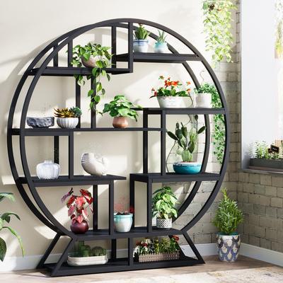Indoor Plant Stand, 63''W Round Plant Shelf Holder