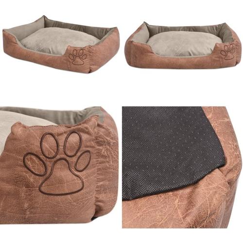 Vidaxl - Hundebett mit Kissen pu Kunstleder Größe xxl Beige - Hundebett - Hundebetten - Home &