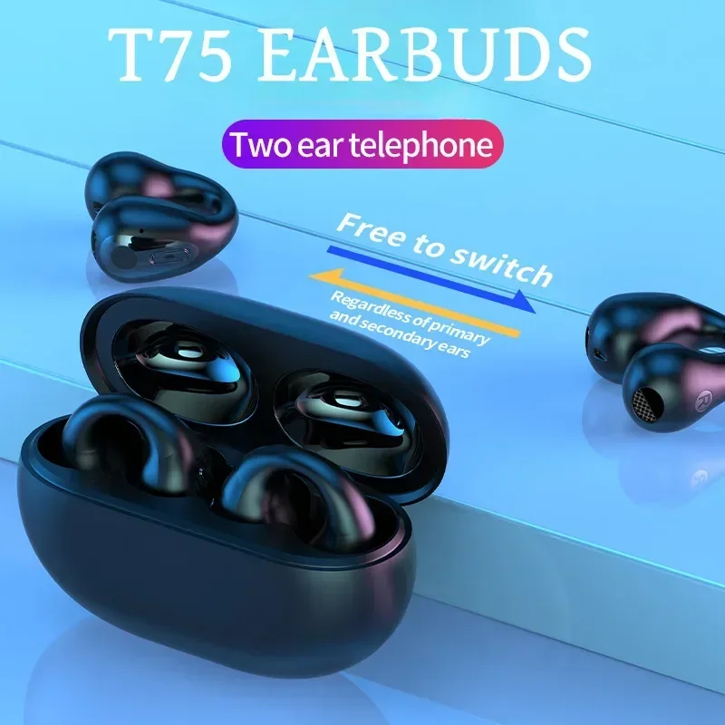 Nuovo originale T75 conduzione ossea Wireless Bluetooth 5.3 cuffie auricolari sportivi cuffie TWS impermeabili di qualità audio HiFi