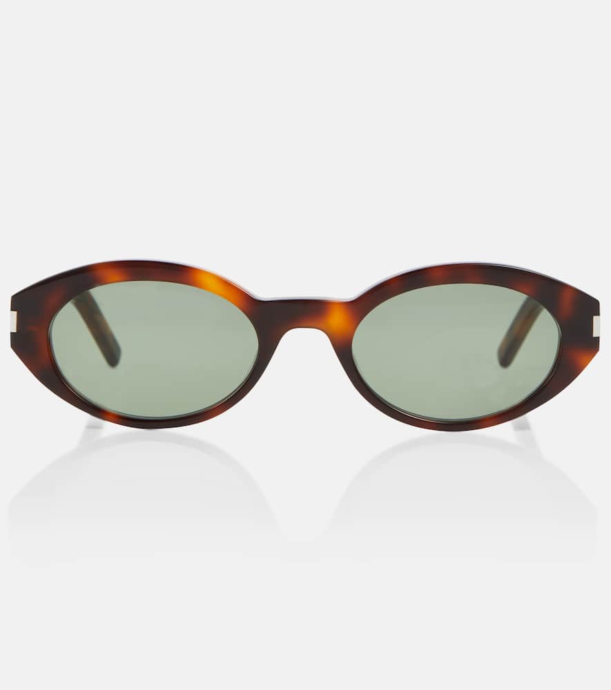 Saint Laurent, SL 567 oval sunglasses, Women, Brown, One Size, Sunglasses, Glass