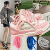 1 paar 10mm Bold Runde Schnürsenkel Weiß Rosa Brot schuhe Schnürsenkel Für Turnschuhe Bord Leinwand Boot Schnürsenkel 120/140/160CM