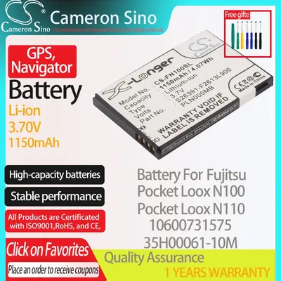 CameronSino Battery for Fujitsu Pocket Loox N100 Pocket Loox N110 fits Fujitsu 10600731575