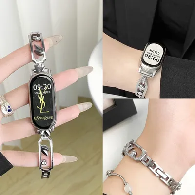 Edelstahl Metallband für Xiaomi Mi Band Riemen Skelett Armband für Mi Band 9NFC Armband für Damen Image