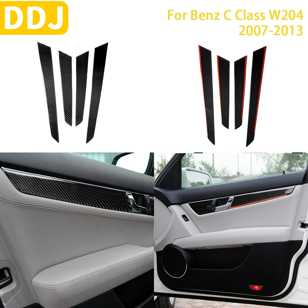Für Mercedes Benz C Klasse W204 2007 2008 2009 2010 2012 2013 Zubehör Kohle faser Auto Innen tür verkleidung Aufkleber Image