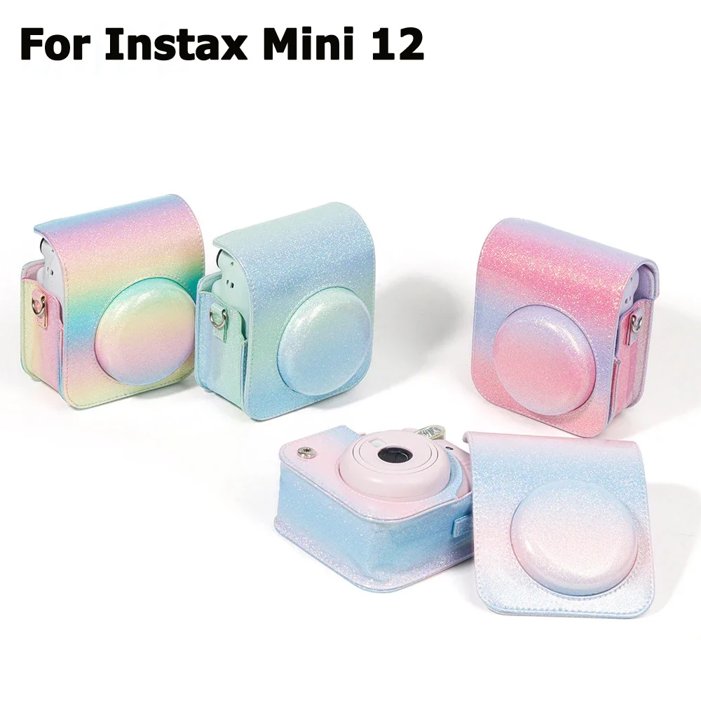 Bunte Sternenhimmel-PU-Ledertasche für Fujifilm Instax Mini 12, Kameratasche, PU-Leder, weiche Schutzhülle, Reisetasche Image