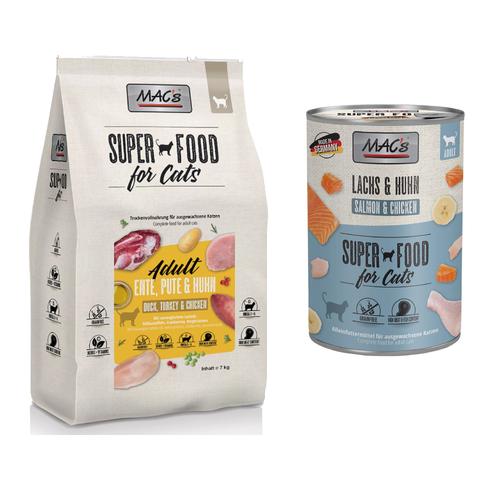 MAC´s Kombi-Paket: 12 x 400 g Nassfutter + 2 x 1,5 kg Superfood Trockenfutter - 12 x 400 g...