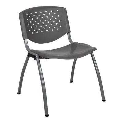Flash Furniture Hercules Series Gray Plastic Stack Chair with Titanium Frame