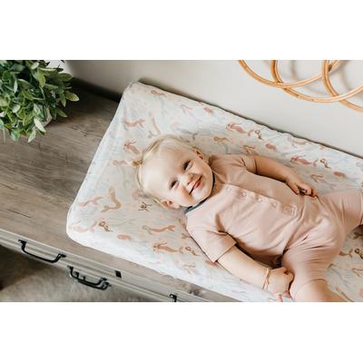 Copper Pearl Premium Knit Diaper Changing Pad Cover - Coral