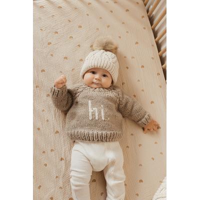 Huggalugs hi. Crew Neck Sweater - Pebble, 6-12 months