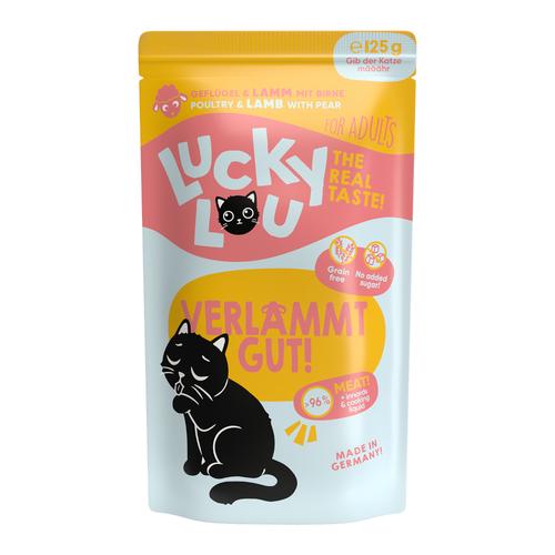 16x125g Lucky Lou Adult Geflügel & Lamm Katzenfutter nass