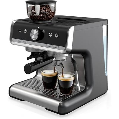 20 Bar Semi Automatic Espresso Machine With Grinder and Milk Frother Wand