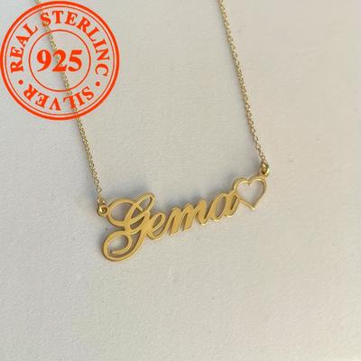 TEMU Name Pendant 925 - Personalized Nameplate , 18k Plated, - For Weddings, Banquets, Thanksgiving | In & - All Accessory