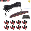 Koorinwoo Dual Core CPU Sensori di parcheggio per auto 8 razzi 4 Anteriori 4 Sonde posteriori posteriori Sistema Parktronic Rilevatore automatico Assist Jalousie