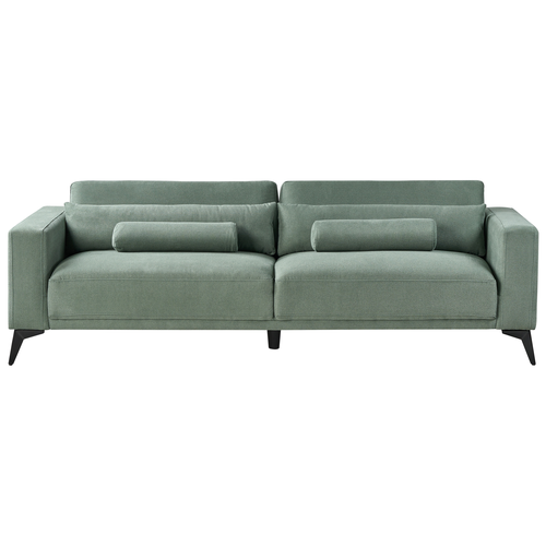 Sofa Mintgrün aus Stoff 3-Sitzer Verstellbare Rückenlehne Gepolstert Stoffsofa Polstersofa Modernes Design für Wohnzimmer