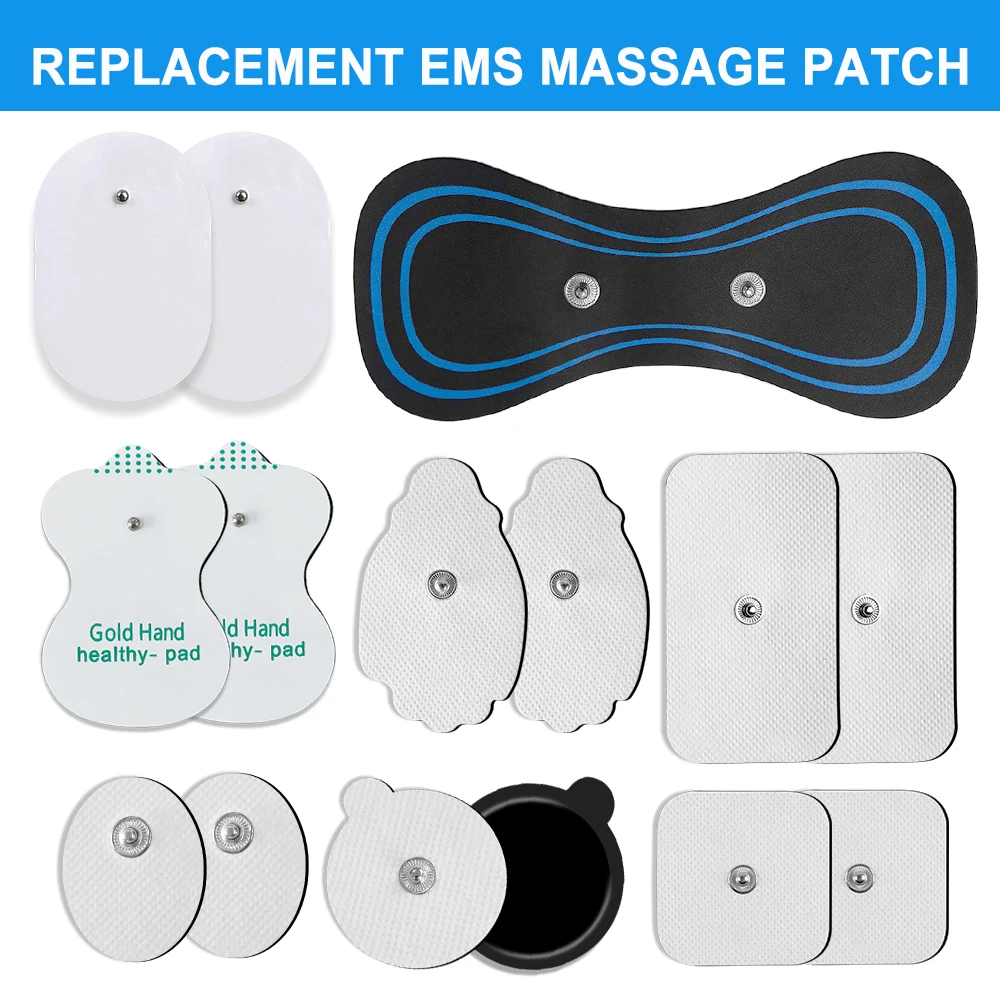 Elektrodenpads für Tens EMS Muskelstimulator Patch Massagepflaster Wiederverwendbare austauschbare Physiotherapie Selbstklebende Gelpflaster Image