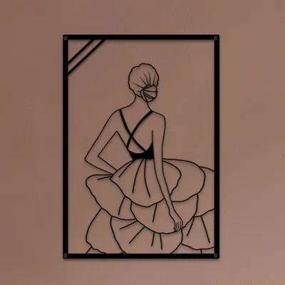 Metall moderne minimalist ische Dame Wand dekoration abstrakte Linie Malerei weibliche Tänzerin einfache Linie Wand kunst Wohnkultur Schlafzimmer Studio Image